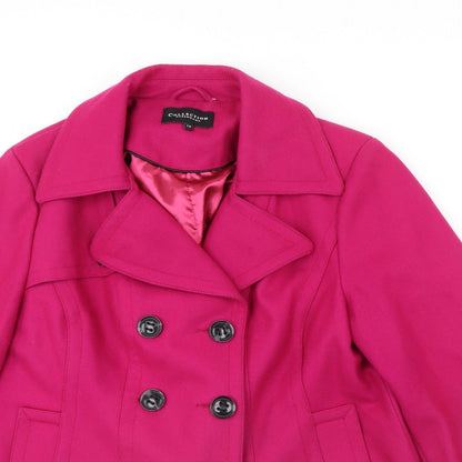 Womens UK Size 14 Debenhams Pink Overcoat