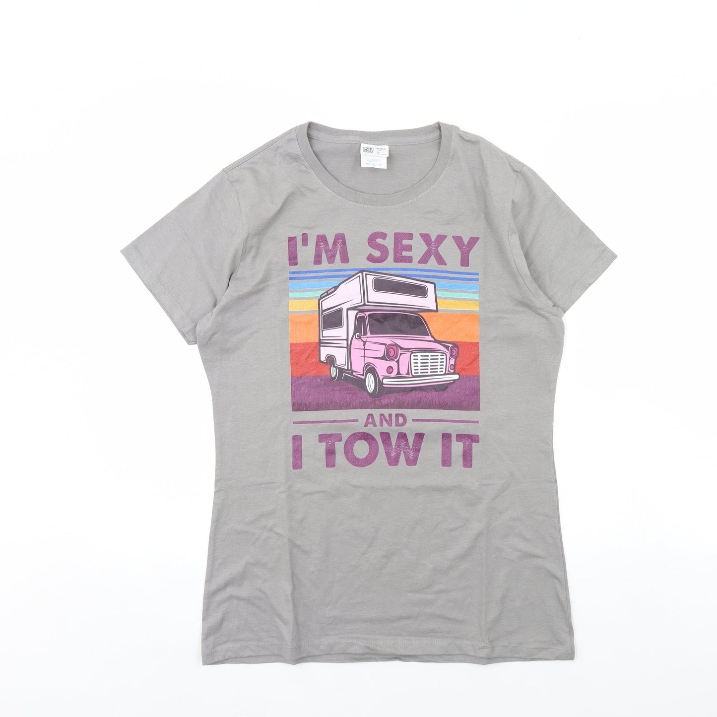 Womens UK Size M Preworn Grey Basic T-Shirt