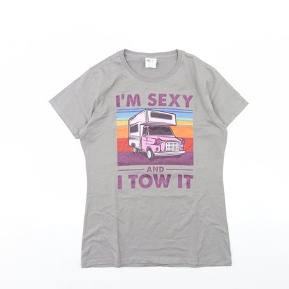Womens UK Size M Preworn Grey Basic T-Shirt