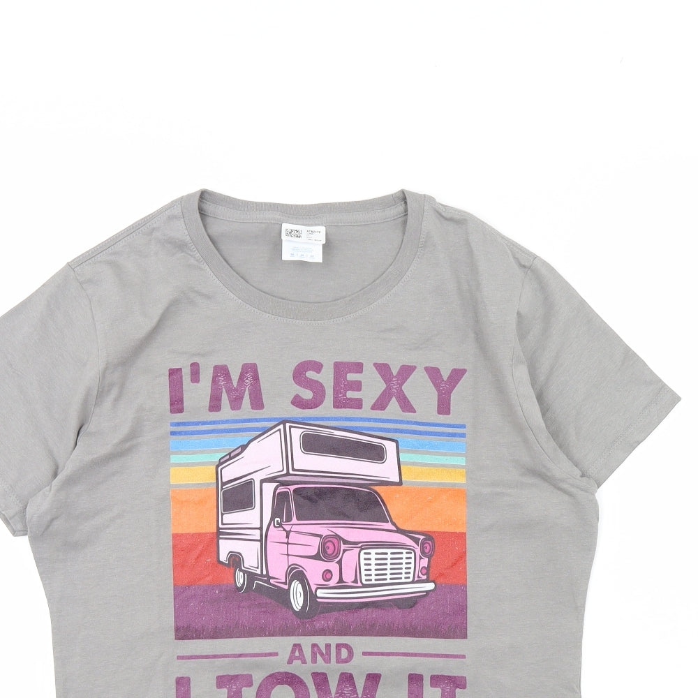 Womens UK Size M Preworn Grey Basic T-Shirt