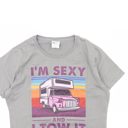 Womens UK Size M Preworn Grey Basic T-Shirt