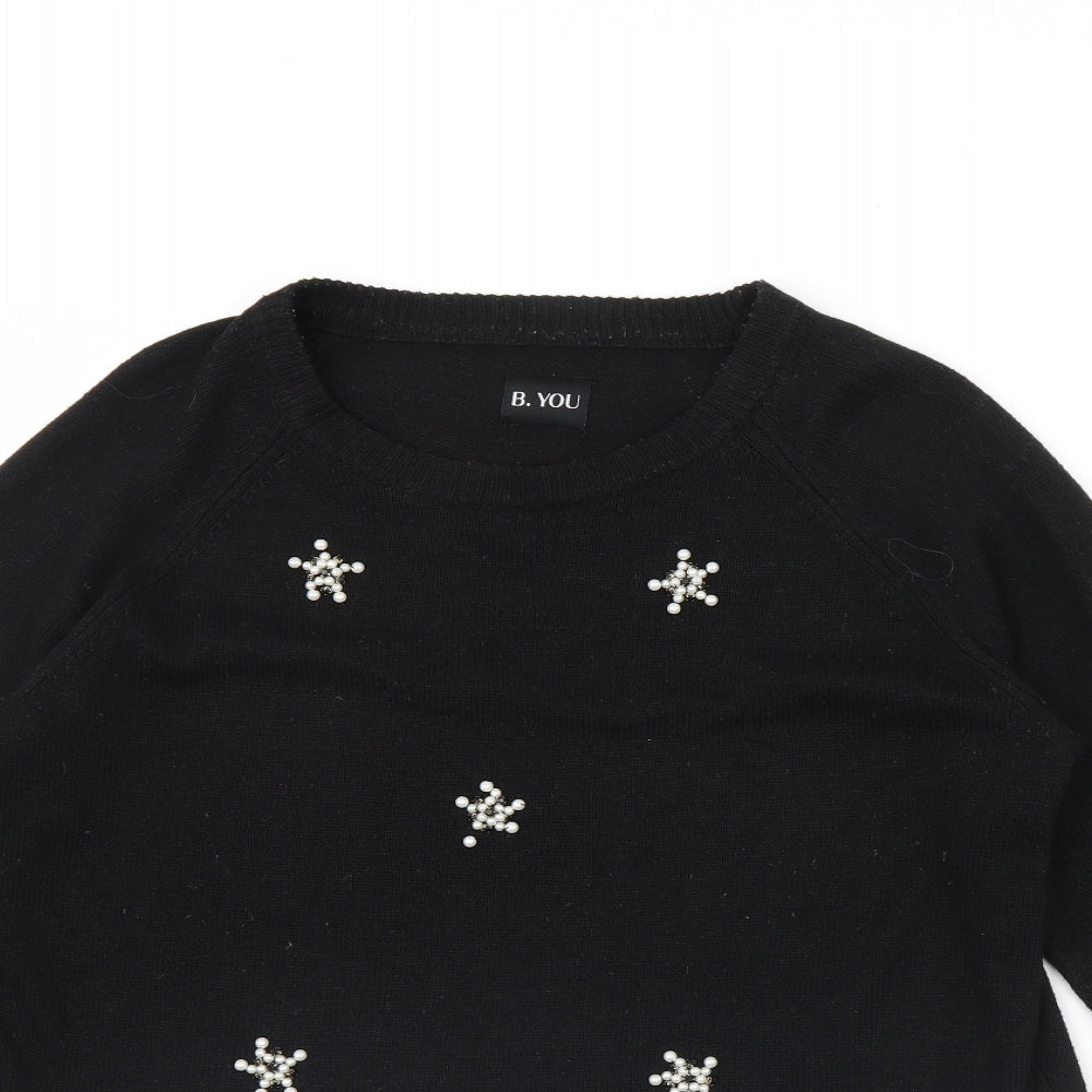 B you Womens Black   Pullover Jumper Size 16