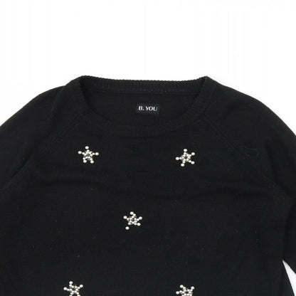 B you Womens Black   Pullover Jumper Size 16