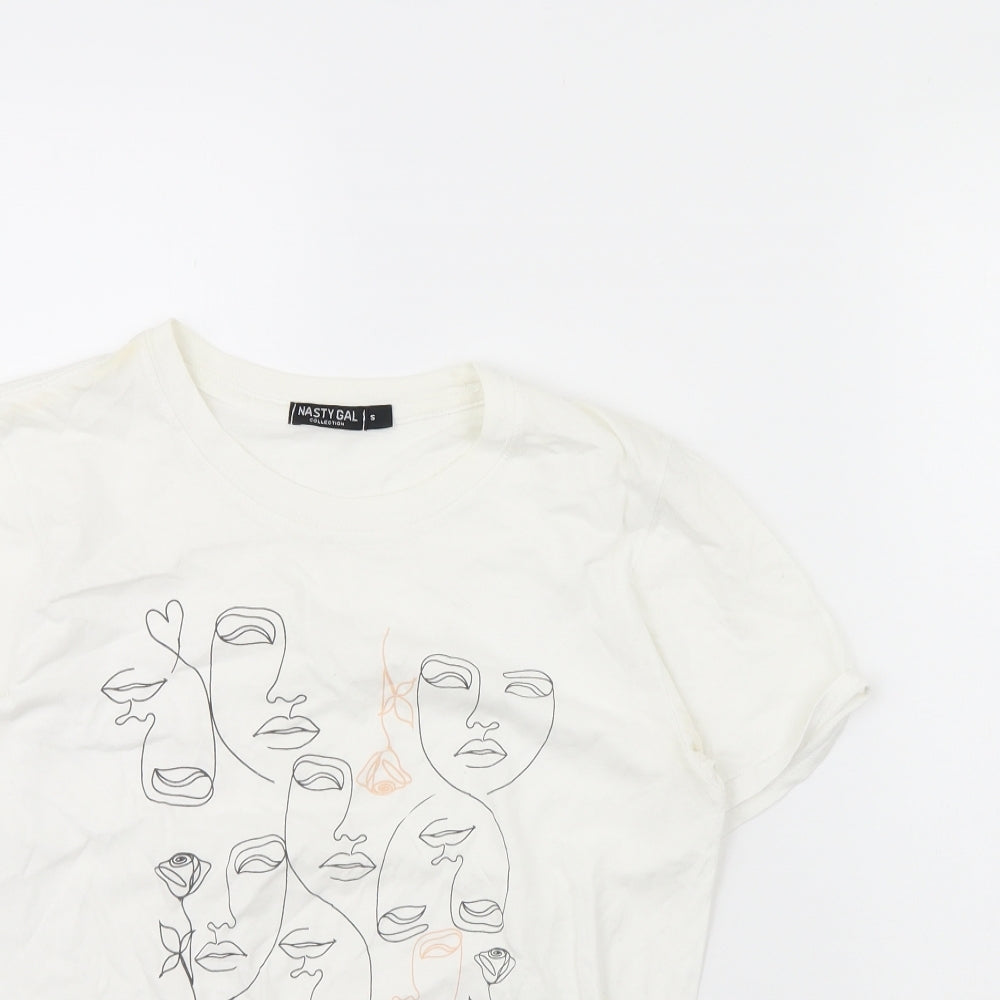 Nasty Gal Womens White   Basic T-Shirt Size S