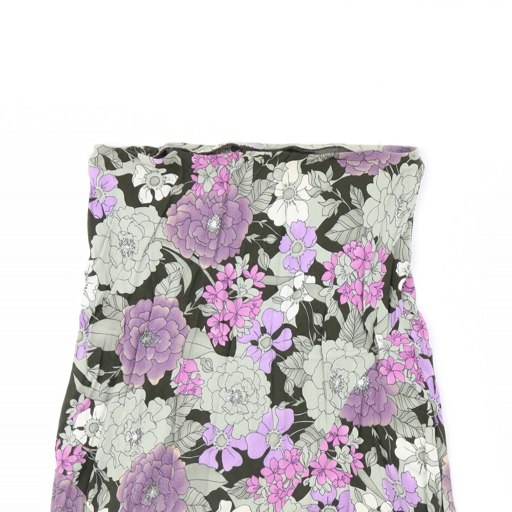 m&s Womens Brown Floral  Mini Skirt Size 12
