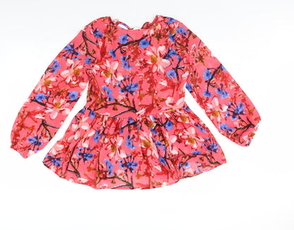 sera Womens Pink Floral  Basic Blouse Size S