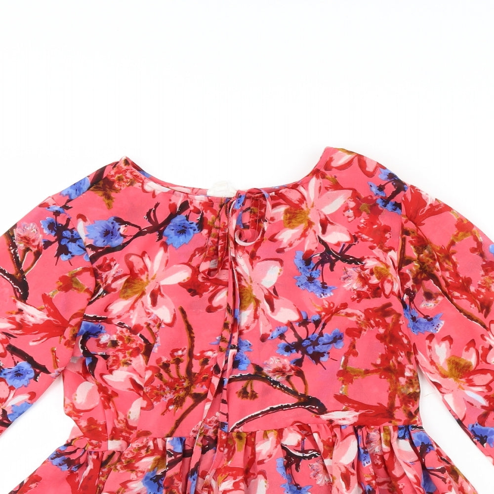 sera Womens Pink Floral  Basic Blouse Size S