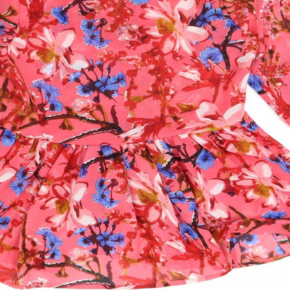 sera Womens Pink Floral  Basic Blouse Size S