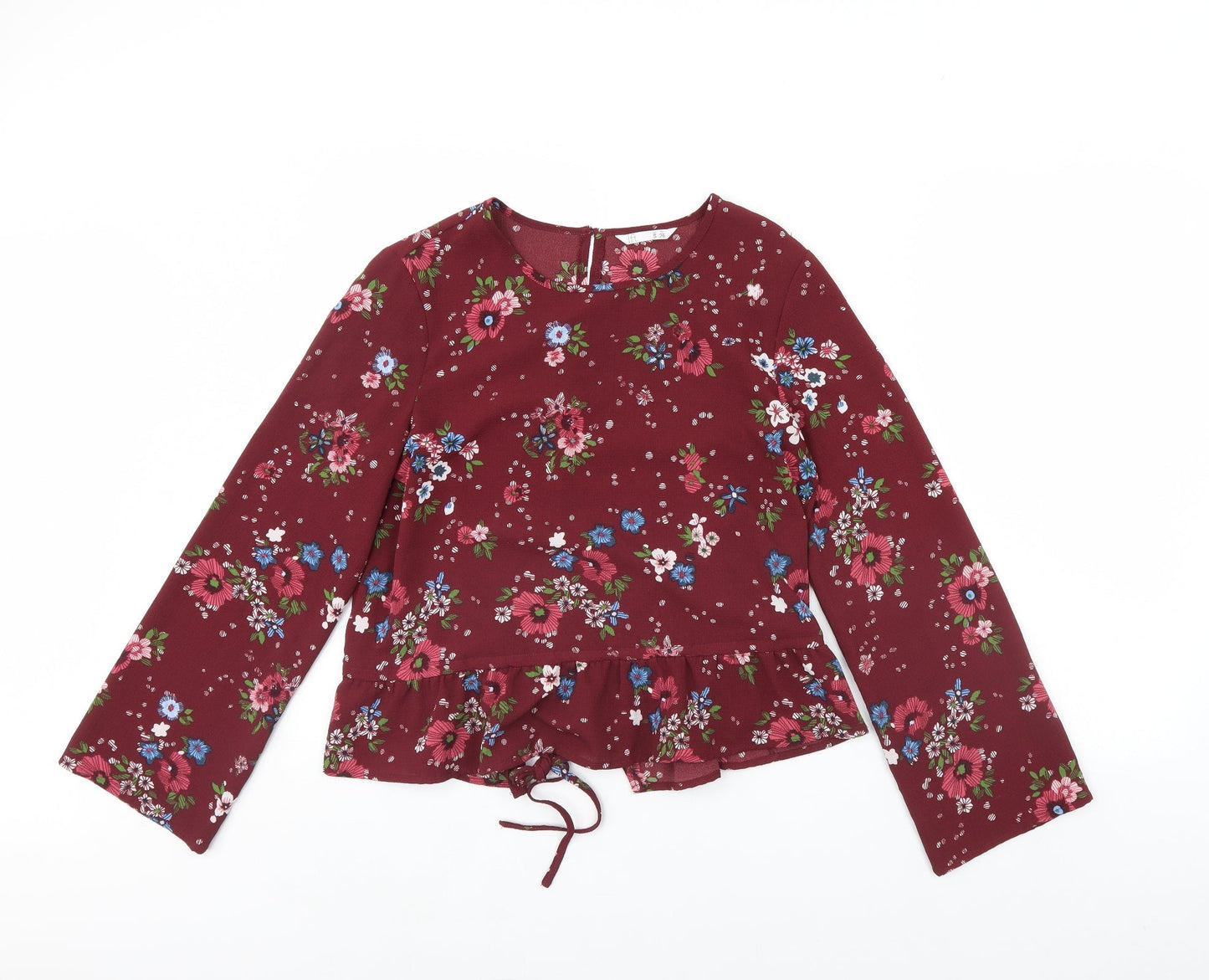 lft Womens Purple Floral  Basic Blouse Size S