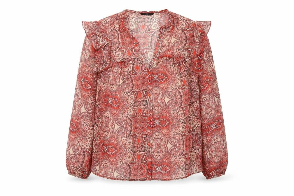 Womens UK Size 10 George Red Basic Button-Up