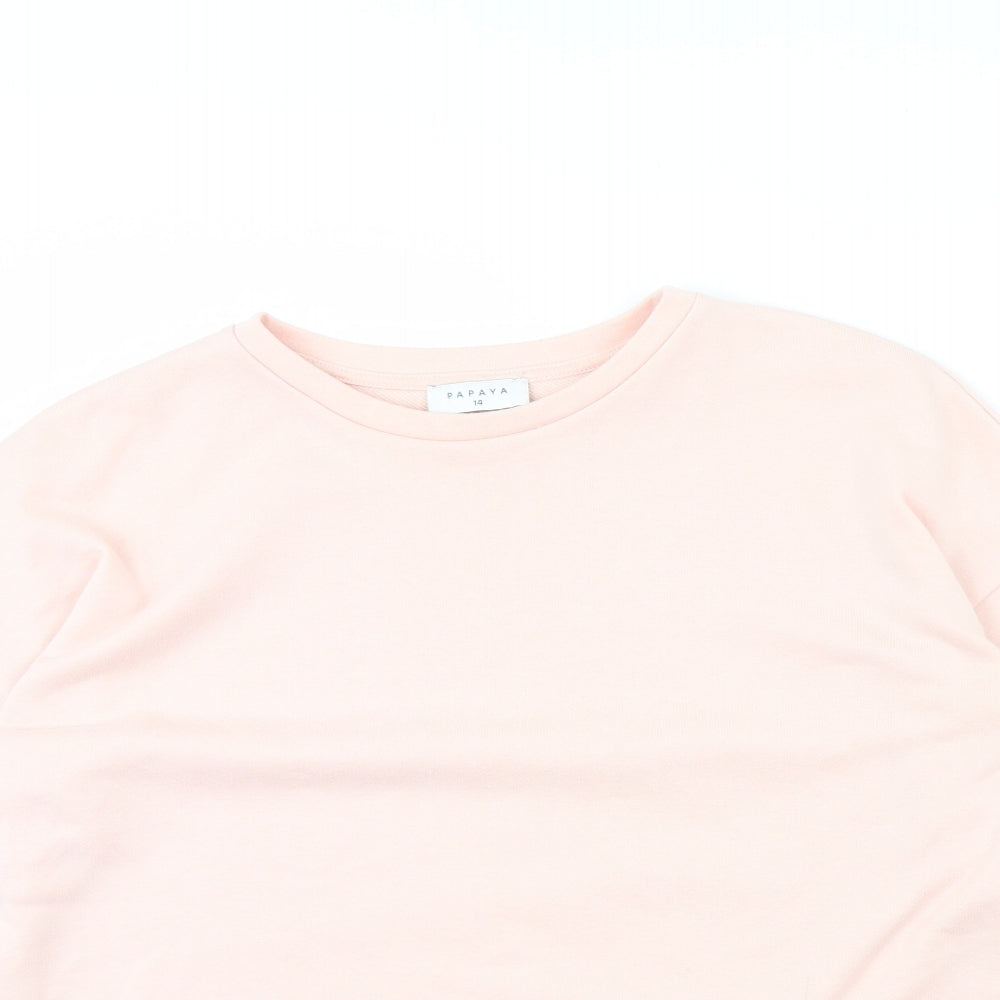 Womens UK Size 14 Papaya Pink Pullover Jumper