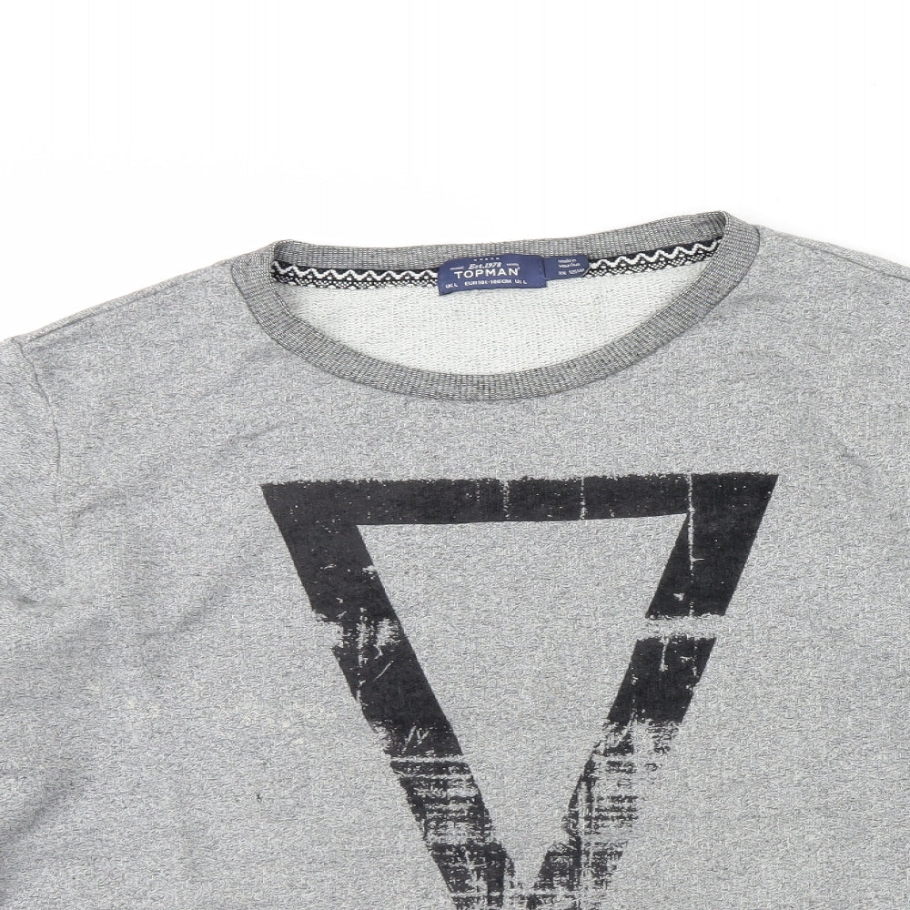 Topman Mens Grey   Pullover Jumper Size L