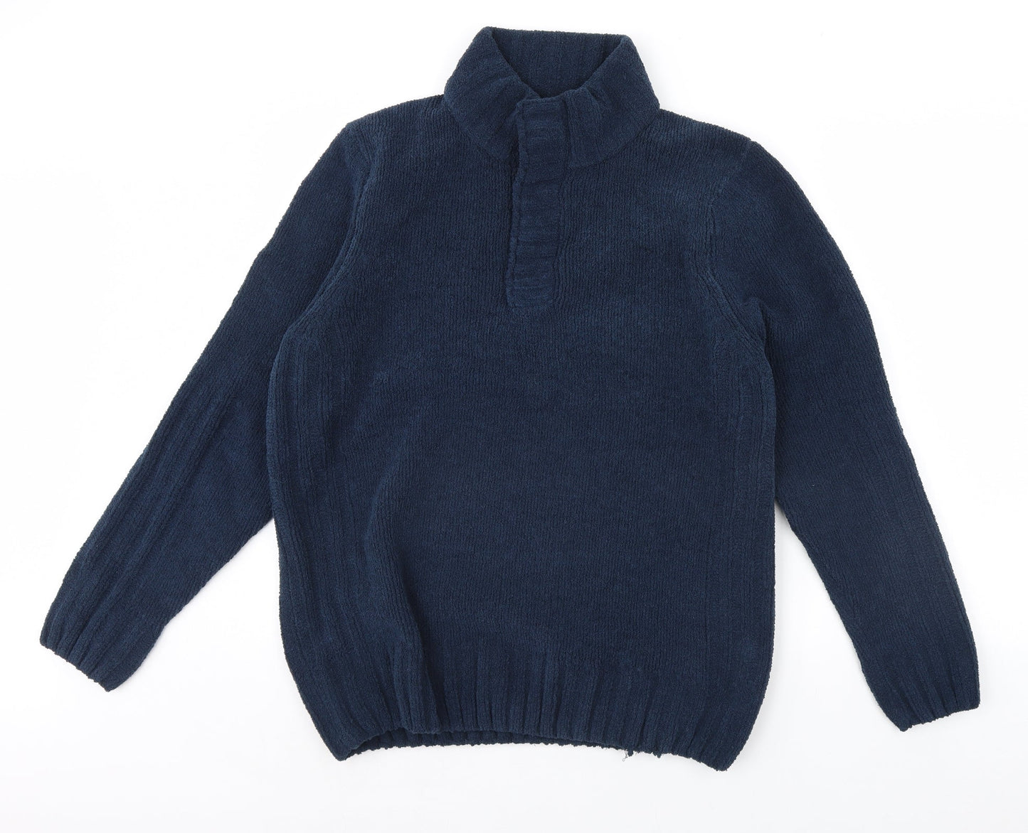 SandStone Mens Blue  Fleece Henley Jumper Size M