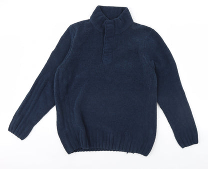 SandStone Mens Blue  Fleece Henley Jumper Size M