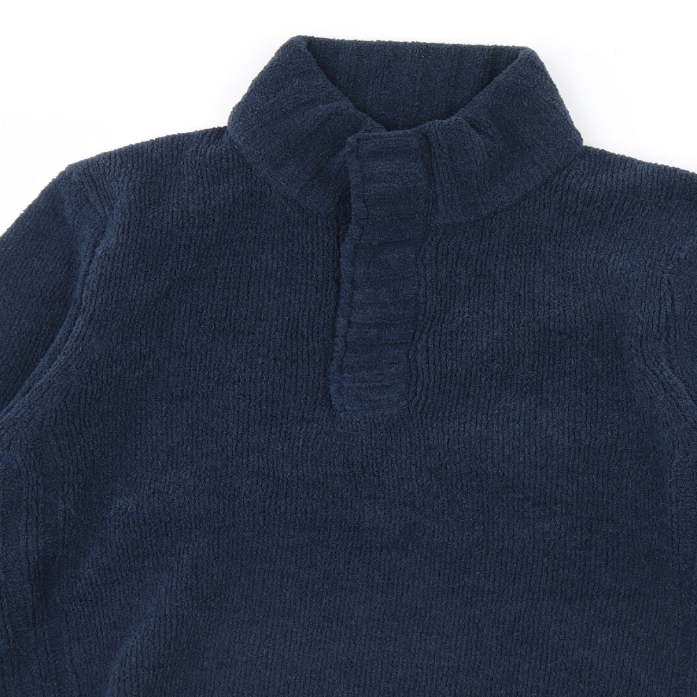 SandStone Mens Blue  Fleece Henley Jumper Size M