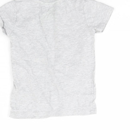 Preworn Boys Grey   Basic T-Shirt Size 4 Years  - Football