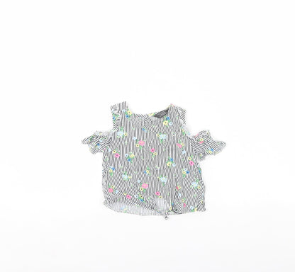 Primark Girls White Striped  Basic Blouse Size 2 Years