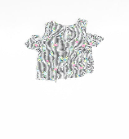 Primark Girls White Striped  Basic Blouse Size 2 Years