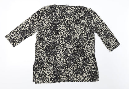 Debenhams Womens Beige Animal Print  Pullover Sweatshirt Size 18