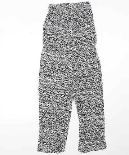Matalan Womens White Animal Print  Jumpsuit One-Piece Size 8 L21 in