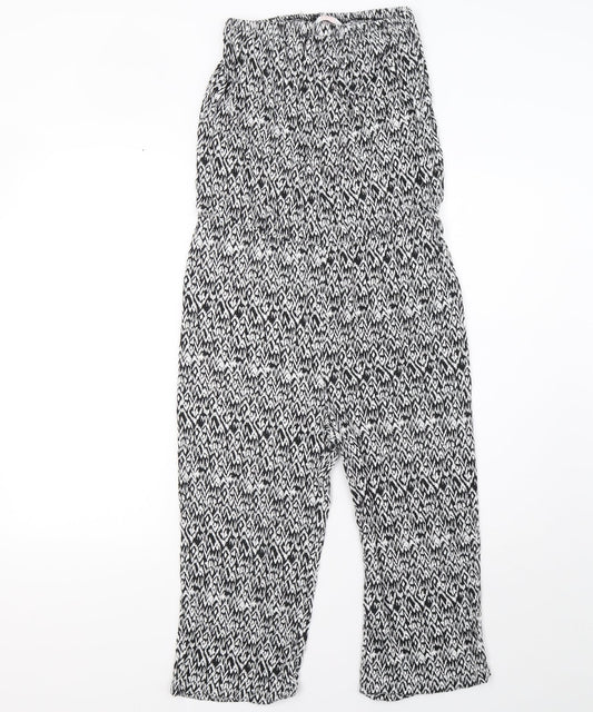 Matalan Womens White Animal Print  Jumpsuit One-Piece Size 8 L21 in
