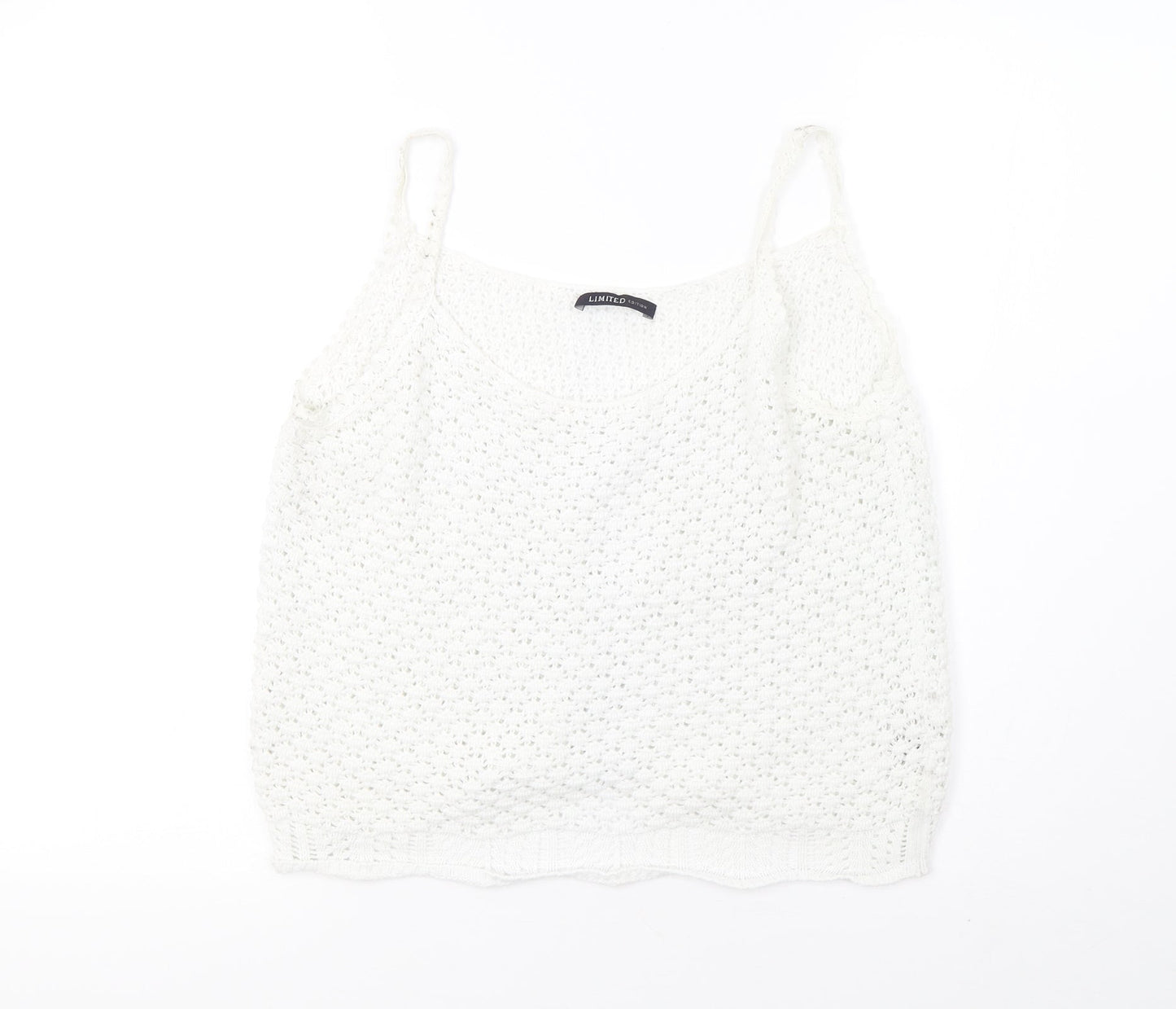 Womens UK Size 10 Marks and Spencer White Basic Tank