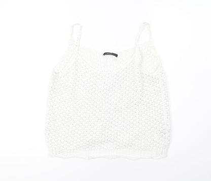 Womens UK Size 10 Marks and Spencer White Basic Tank