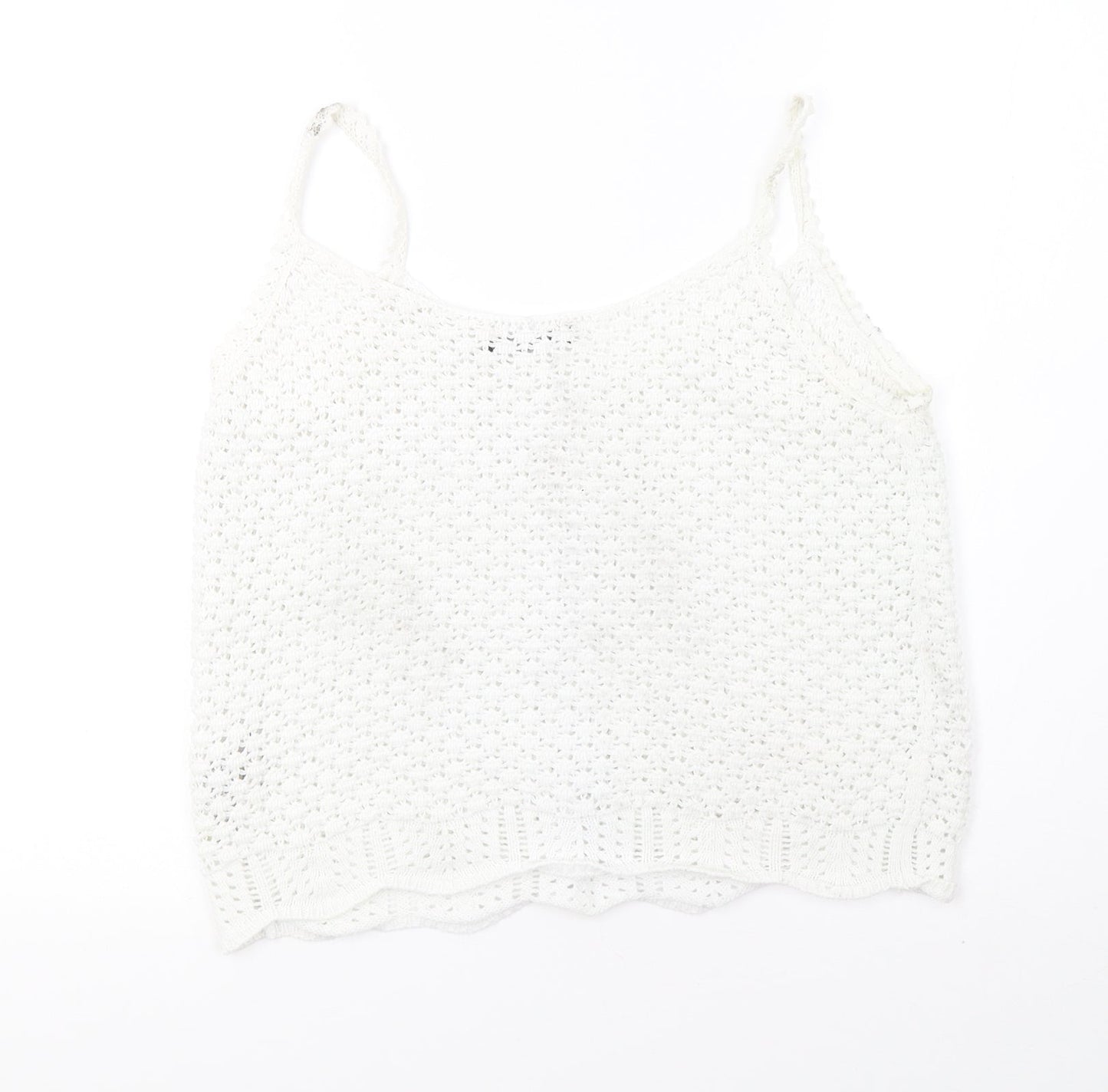 Womens UK Size 10 Marks and Spencer White Basic Tank