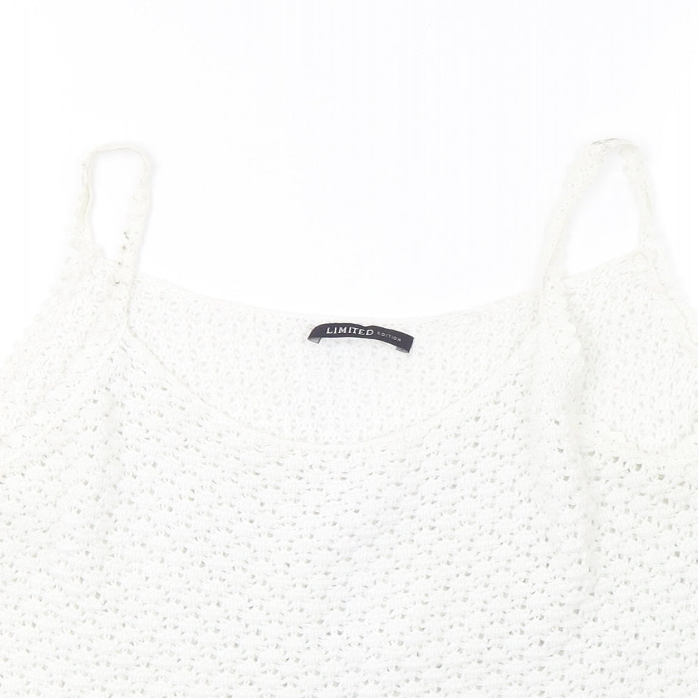 Womens UK Size 10 Marks and Spencer White Basic Tank