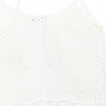 Womens UK Size 10 Marks and Spencer White Basic Tank