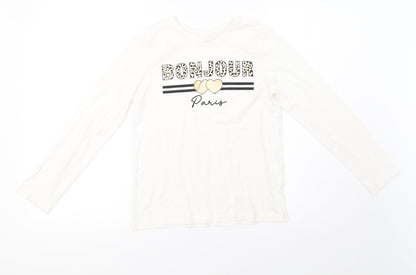 Primark Girls White   Pullover Sweatshirt Size 11-12 Years