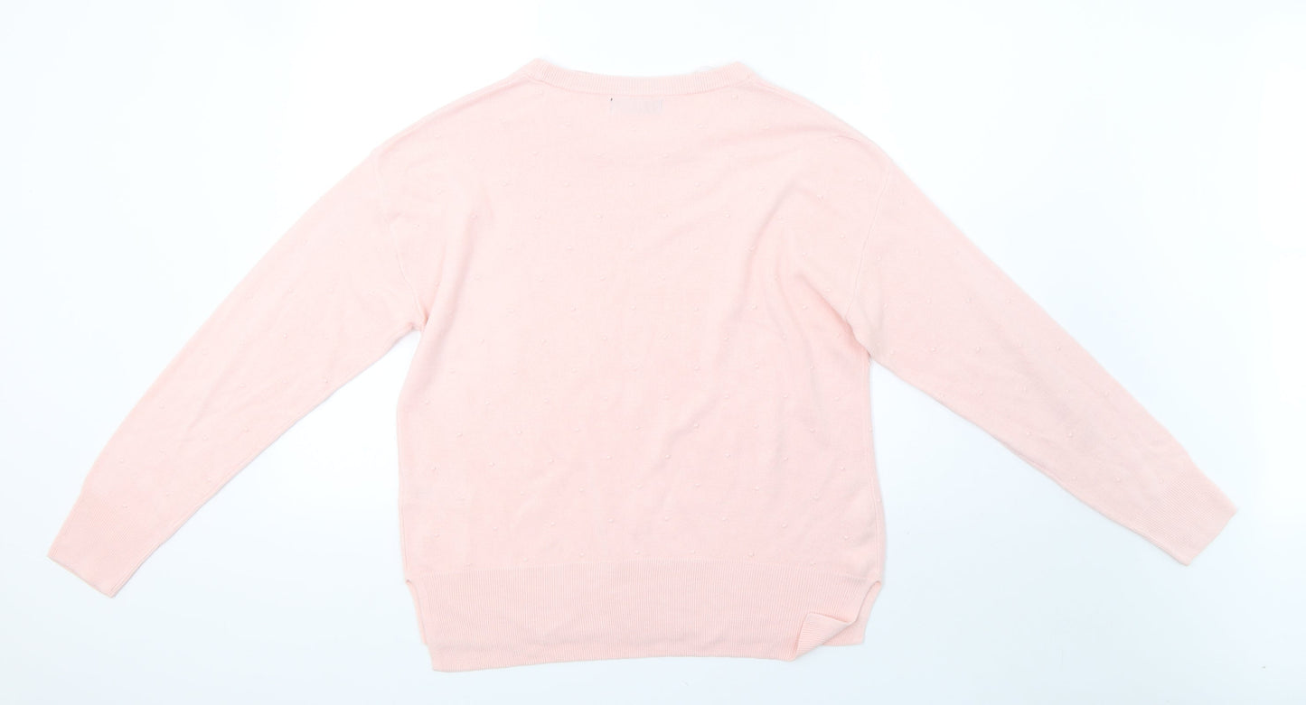 F&F Womens Pink  Knit Pullover Sweatshirt Size 10