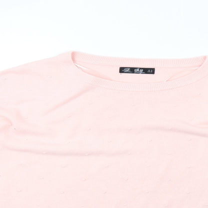F&F Womens Pink  Knit Pullover Sweatshirt Size 10