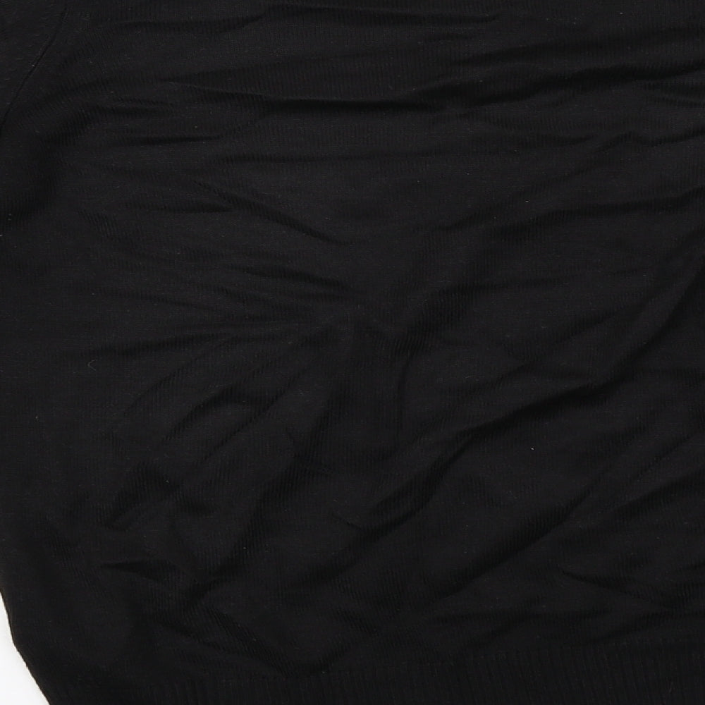 saisnburys Womens Black Polka Dot Knit Pullover Sweatshirt Size 8