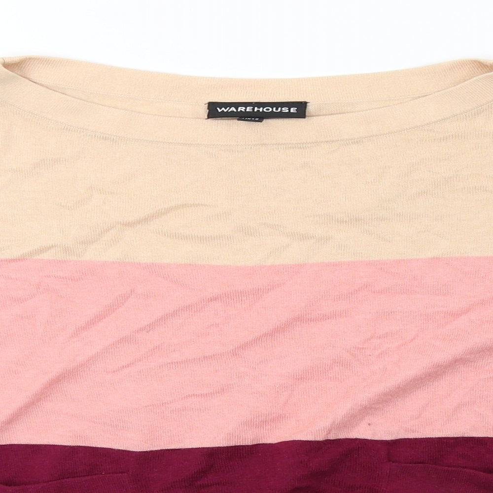 Womens UK Size 12 Warehouse Purple Basic T-Shirt
