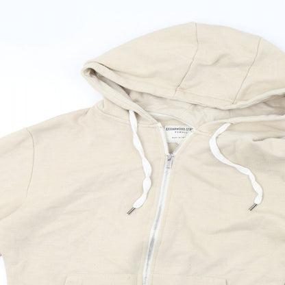 Mens UK Size XS Cedar Wood State Beige Full Zip Hoodie