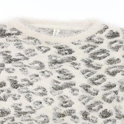 Primark Girls Brown Animal Print  Pullover Sweatshirt Size 10-11 Years