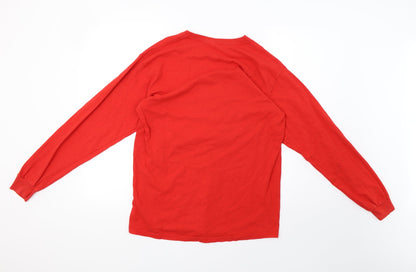 Mens UK Size M Gildan Red Pullover Sweatshirt