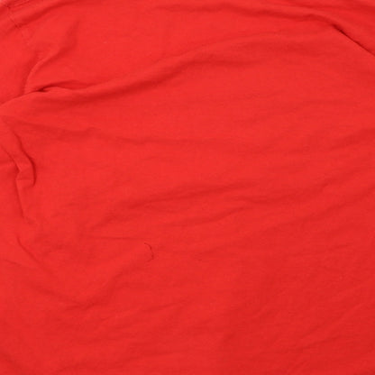 Mens UK Size M Gildan Red Pullover Sweatshirt