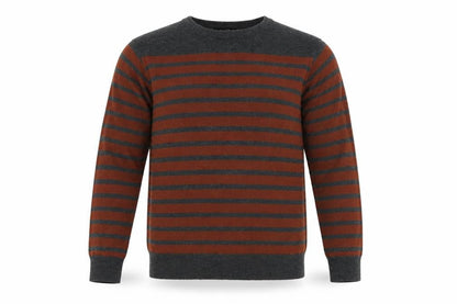 Cedarwood State Mens Brown Striped Knit Pullover Sweatshirt Size XS