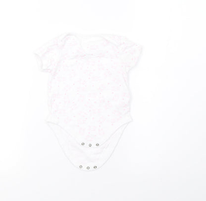 F&F Girls White Polka Dot  Babygrow One-Piece Size 9-12 Months
