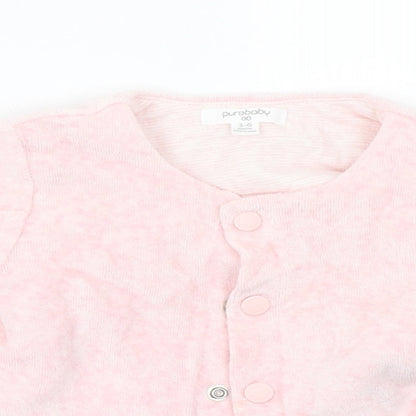 Pure Baby Girls Pink  Fleece Basic Coat Coat Size 3-6 Months