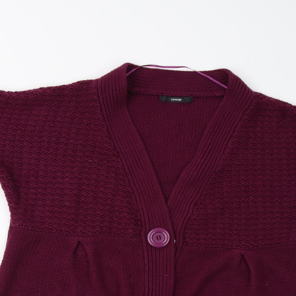 George Womens Purple  Knit Cardigan Jumper Size 18