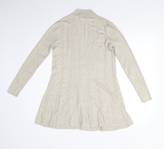 BM Collection Womens Beige  Knit Cardigan Jumper Size XS