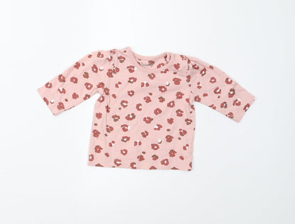 Nutmeg Baby Pink Floral  Basic T-Shirt Size 0-3 Months