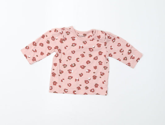 Nutmeg Baby Pink Floral  Basic T-Shirt Size 0-3 Months
