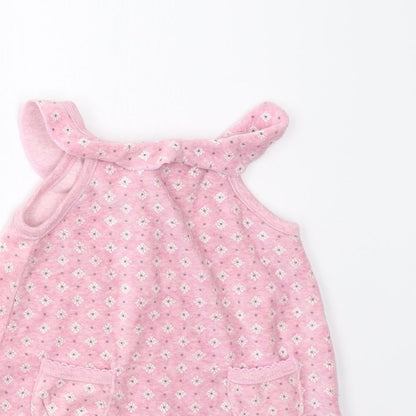 Kanz Girls Pink Geometric  Pinafore/Dungaree Dress  Size 3-6 Months