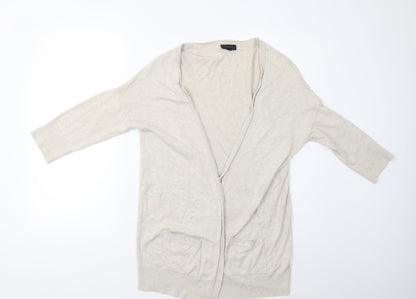 Womens UK Size 10 Topshop Beige Cardigan Jumper