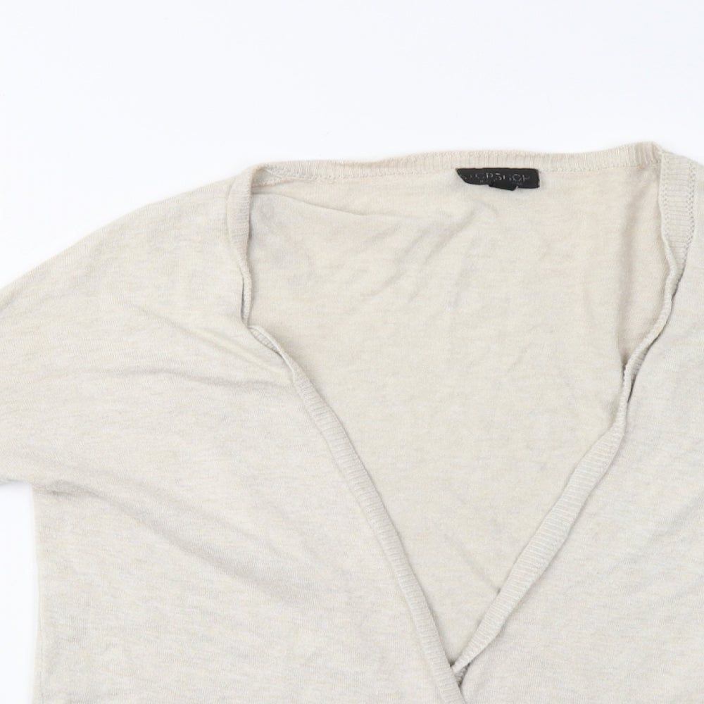 Womens UK Size 10 Topshop Beige Cardigan Jumper