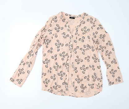 F&F Womens Pink Floral  Basic Button-Up Size 8